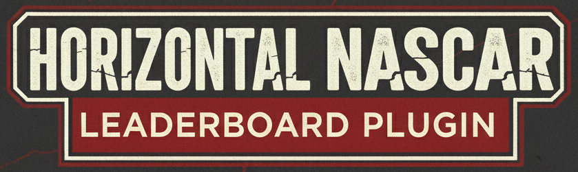 Horizontal NASCAR Leaderboard